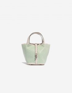 Pre-owned Hermès bag Picotin 18 Swift Nata / Vert / White Beige, Green Front | Sell your designer bag on Saclab.com