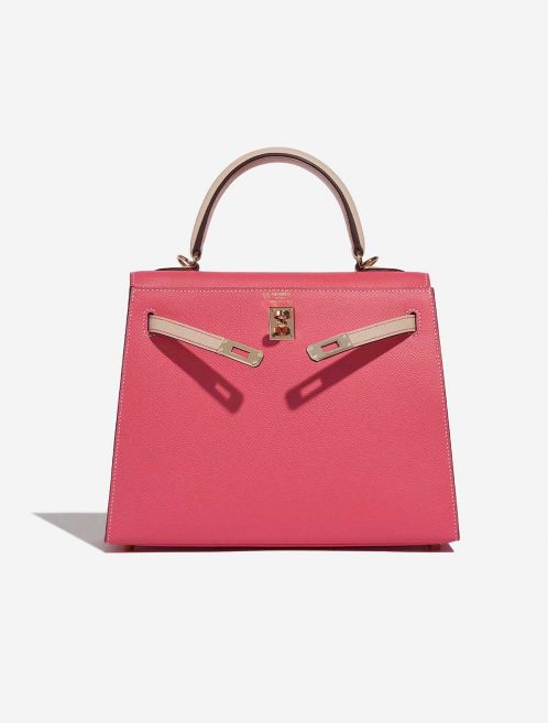 Pre-owned Hermès bag Kelly HSS 25 Epsom Rose Azalee / Craie Rose Front Open | Sell your designer bag on Saclab.com