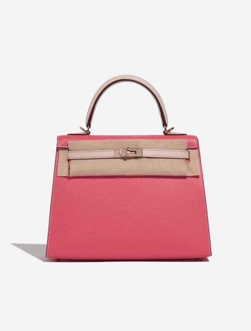 Pre-owned Hermès bag Kelly HSS 25 Epsom Rose Azalee / Craie Rose Front Velt | Sell your designer bag on Saclab.com