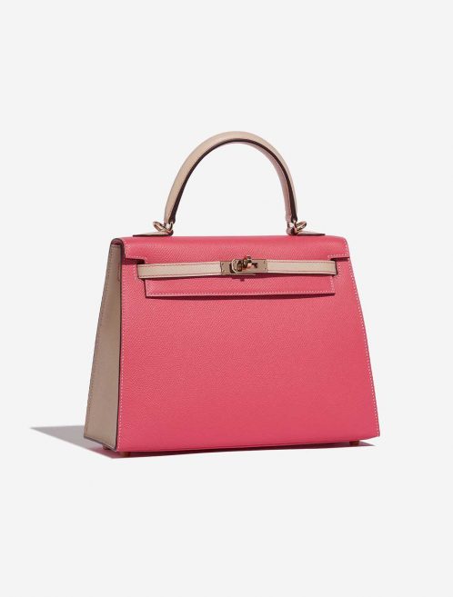 Pre-owned Hermès bag Kelly HSS 25 Epsom Rose Azalee / Craie Rose Side Front | Sell your designer bag on Saclab.com