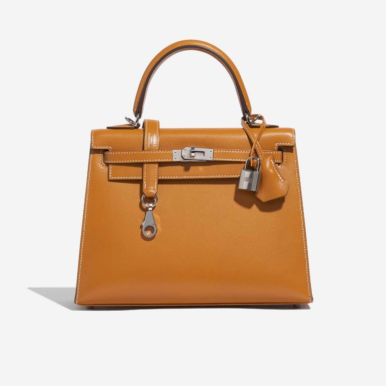 Pre-owned Hermès bag Kelly 25 Sable Butler Natural Brown Front | Sell your designer bag on Saclab.com