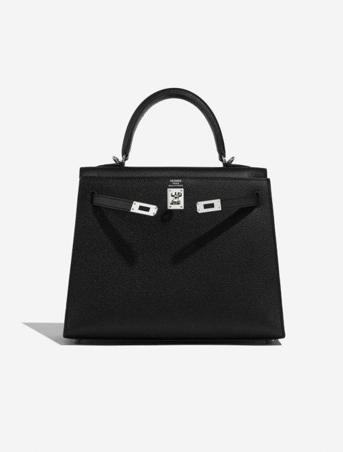 Pre-owned Hermès bag Kelly 25 Epsom Black Black Front Open | Sell your designer bag on Saclab.com