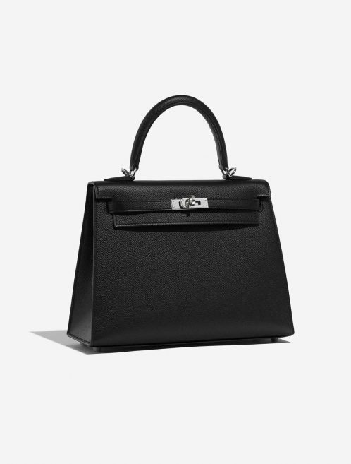 Pre-owned Hermès bag Kelly 25 Epsom Black Black Side Front | Sell your designer bag on Saclab.com