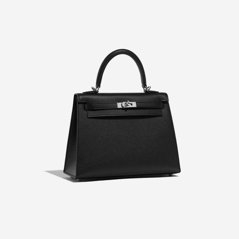 Pre-owned Hermès bag Kelly 25 Epsom Black Black Side Front | Sell your designer bag on Saclab.com
