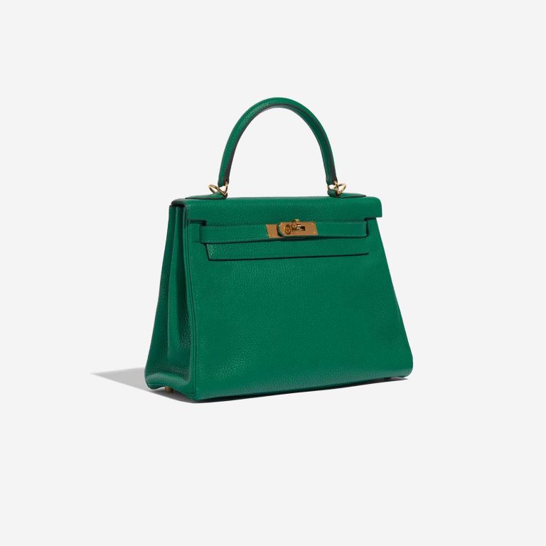 Pre-owned Hermès bag Kelly 28 Togo Vert Menthe Green Side Front | Sell your designer bag on Saclab.com