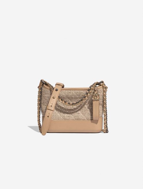 Pre-owned Chanel bag Gabrielle Small Tweed / Calf Beige Beige Front | Sell your designer bag on Saclab.com
