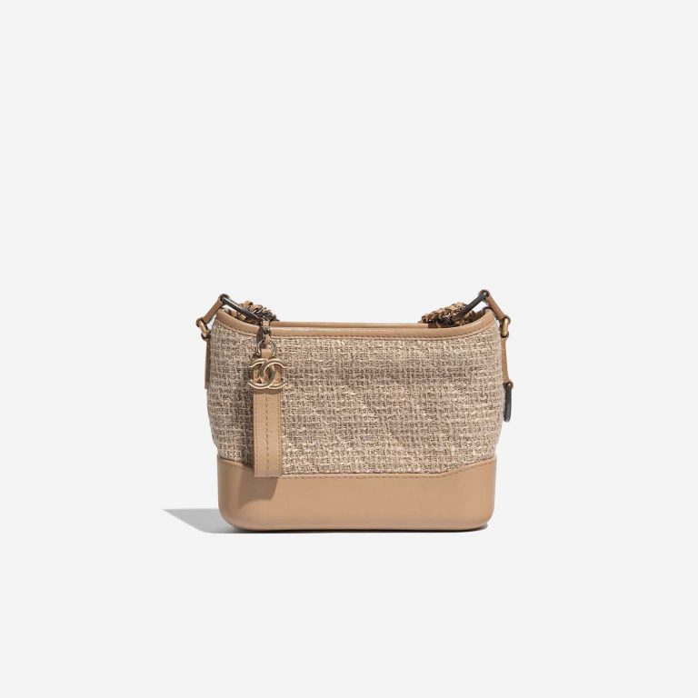 Pre-owned Chanel bag Gabrielle Small Tweed / Calf Beige Beige Back | Sell your designer bag on Saclab.com