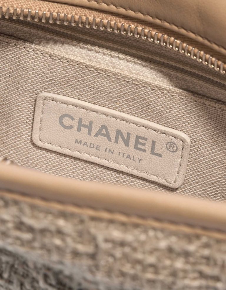 Pre-owned Chanel bag Gabrielle Small Tweed / Calf Beige Beige Logo | Sell your designer bag on Saclab.com