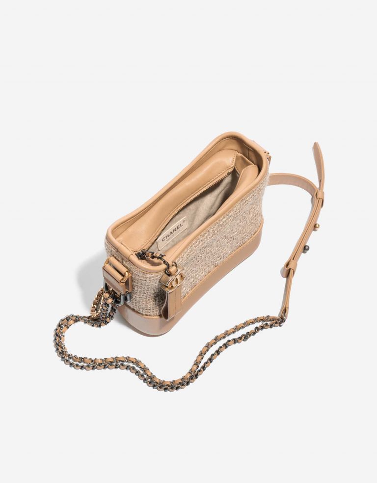 Pre-owned Chanel bag Gabrielle Small Tweed / Calf Beige Beige Inside | Sell your designer bag on Saclab.com