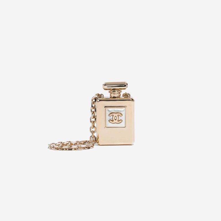 Pre-owned Chanel bag Perfume Necklace Metal Gold / Pearl Gold Front | Sell your designer bag on Saclab.com