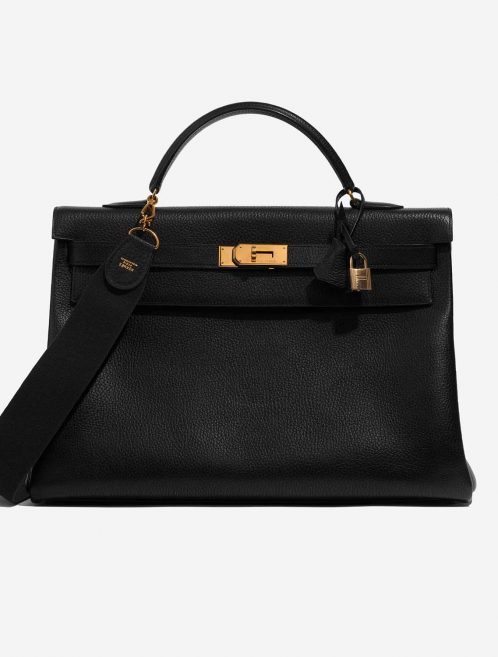 Pre-owned Hermès bag Kelly 40 Ardennes Black Black Front | Sell your designer bag on Saclab.com