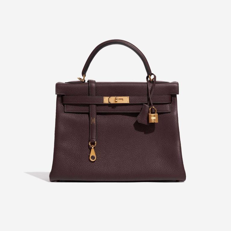 Pre-owned Hermès bag Kelly 32 Clemence Rouge Sellier Red Front | Sell your designer bag on Saclab.com