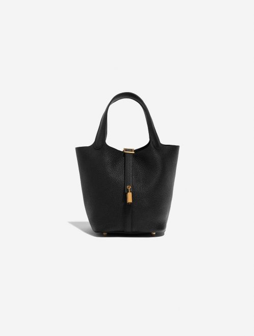 Pre-owned Hermès bag Picotin 18 Taurillon Clemence Black Black Front | Sell your designer bag on Saclab.com