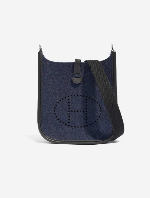 Pre-owned Hermès bag Evelyne 16 Swift / Felt Blue Nuit / Black Blue Front | Sell your designer bag on Saclab.com