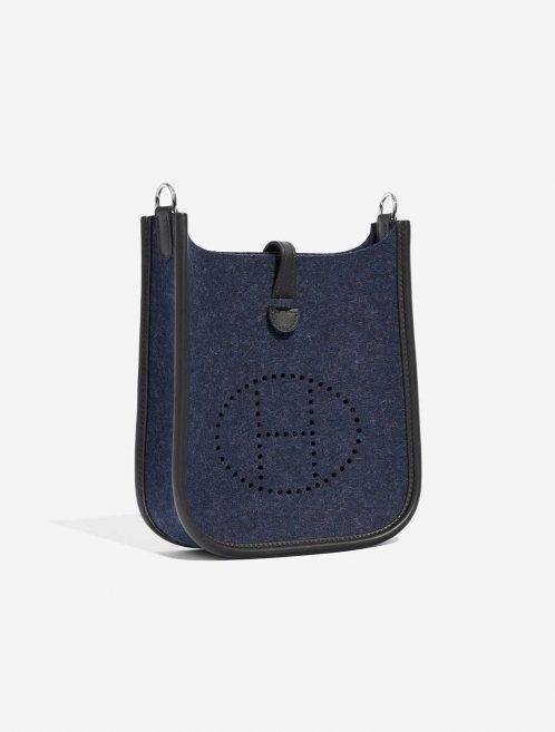 Pre-owned Hermès bag Evelyne 16 Swift / Felt Blue Nuit / Black Blue Side Front | Sell your designer bag on Saclab.com