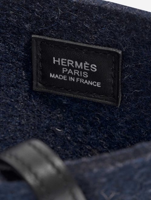 Pre-owned Hermès bag Evelyne 16 Swift / Felt Blue Nuit / Black Blue Logo | Sell your designer bag on Saclab.com