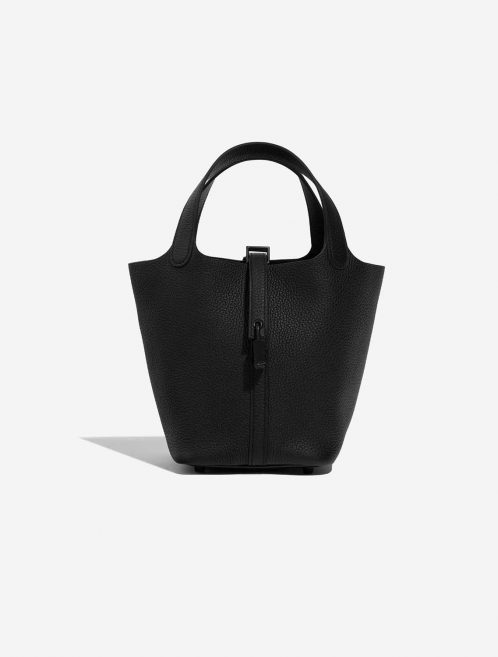 Pre-owned Hermès bag Picotin 18 Taurillon Clemence Black Black Front | Sell your designer bag on Saclab.com
