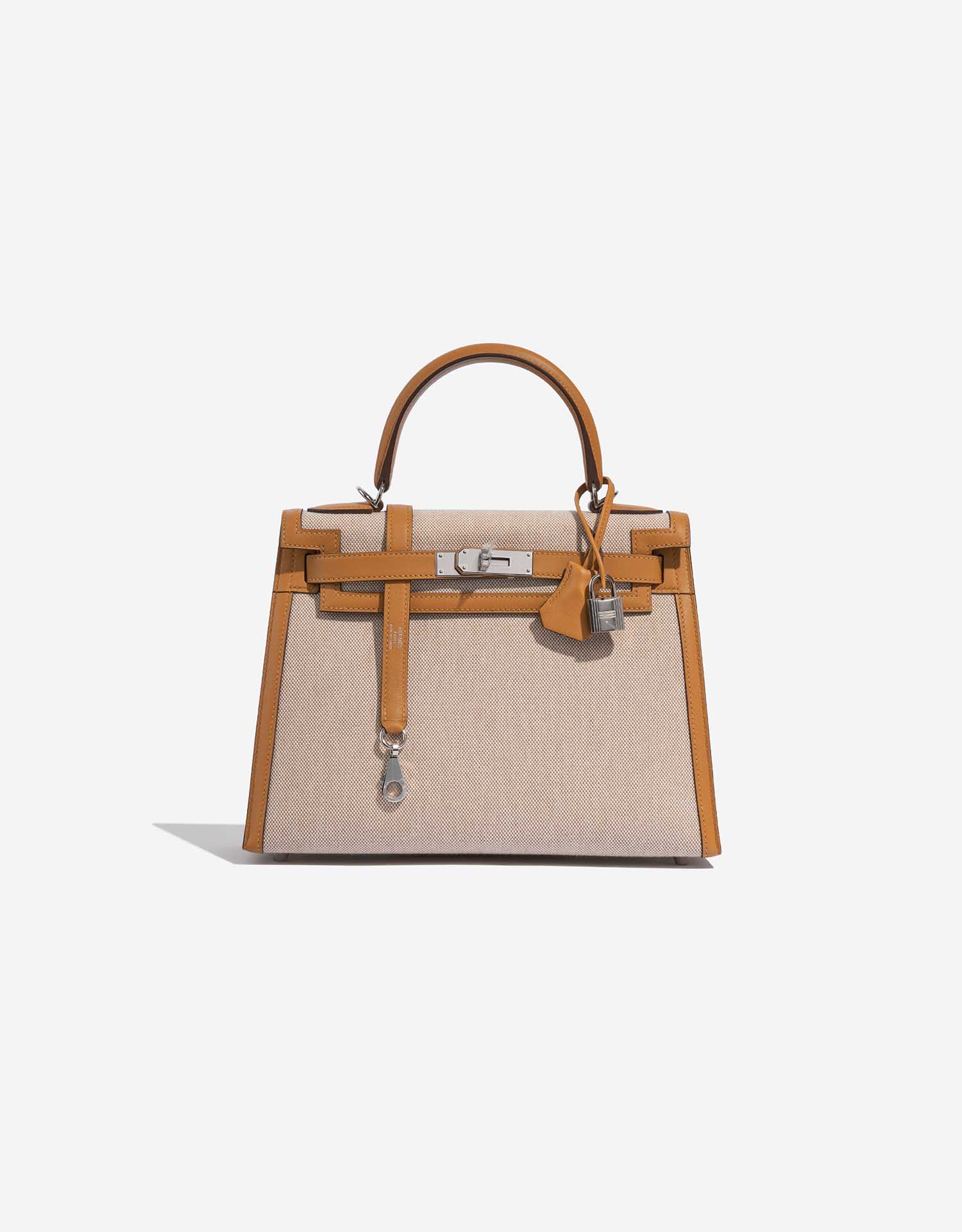 Hermès Kelly 28 Toile H / Swift Sesame / Ecru / Beige | SACLÀB