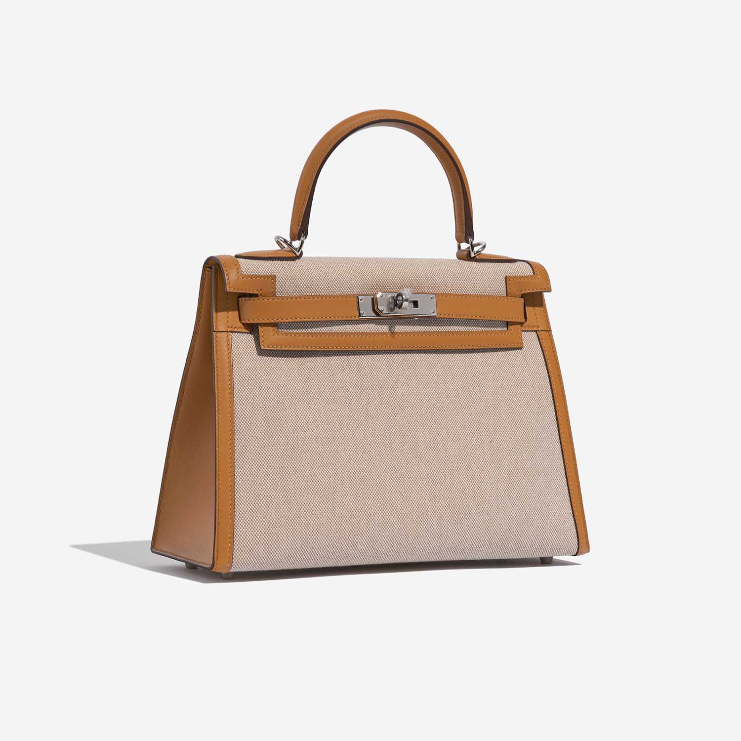 Hermès Kelly 28 Toile H / Swift Sesame / Ecru / Beige | SACLÀB