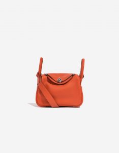 Pre-owned Hermès bag Lindy 20 Mini Swift Terre Battue / Capucine Orange Front | Sell your designer bag on Saclab.com