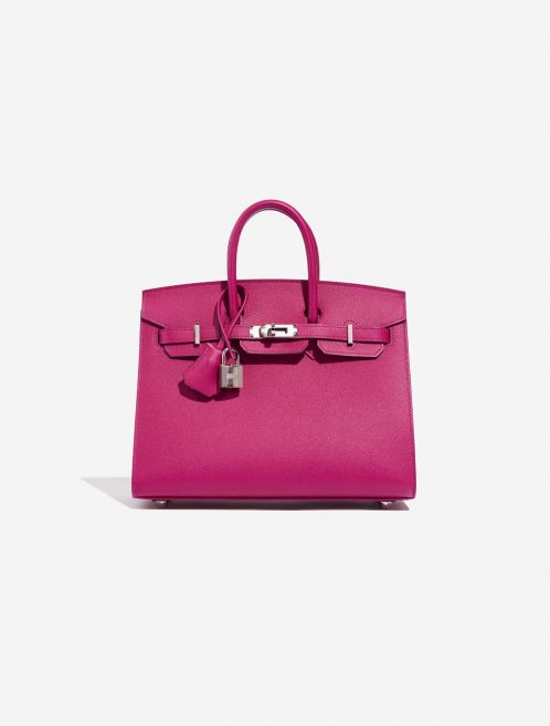 Pre-owned Hermès bag Birkin 25 Veau Madame Rose Pourpre Pink Front | Sell your designer bag on Saclab.com
