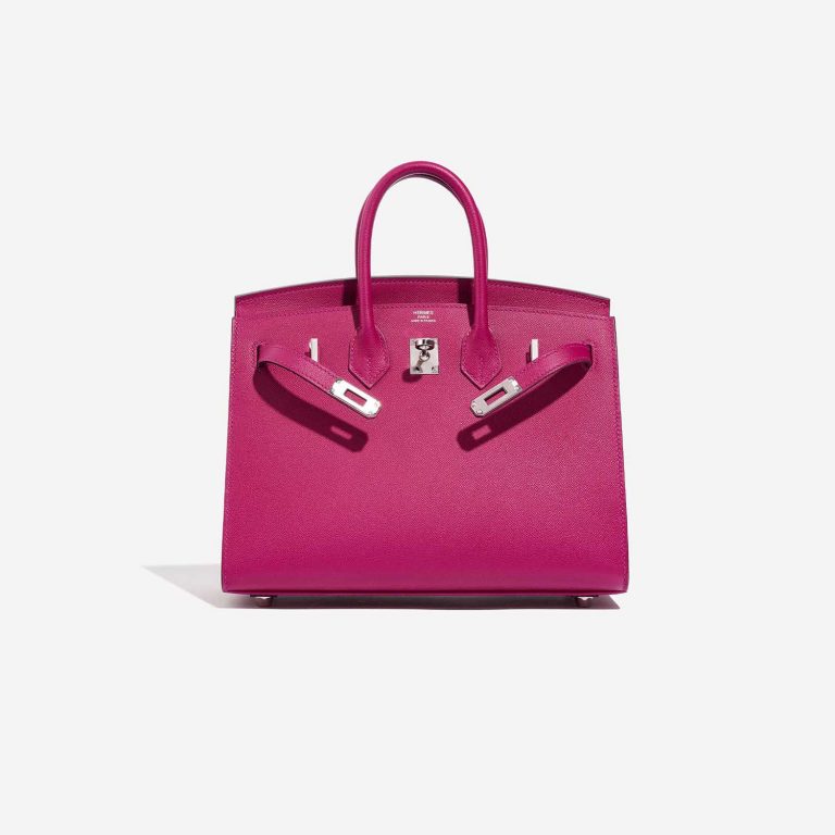 Pre-owned Hermès bag Birkin 25 Veau Madame Rose Pourpre Pink Front Open | Sell your designer bag on Saclab.com