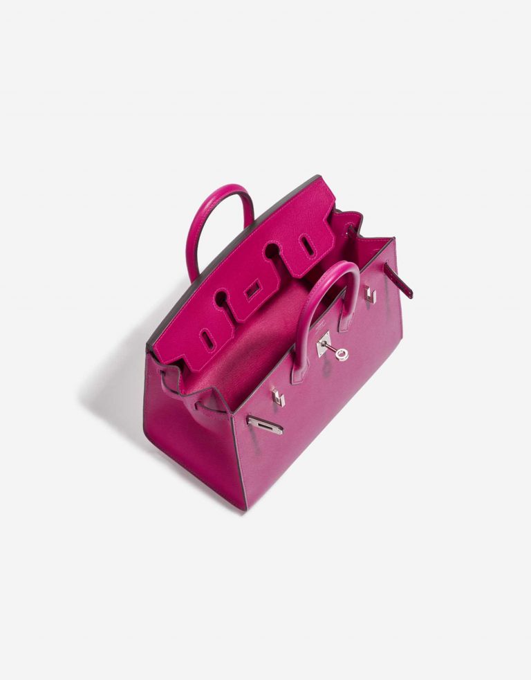 Pre-owned Hermès bag Birkin 25 Veau Madame Rose Pourpre Pink Inside | Sell your designer bag on Saclab.com