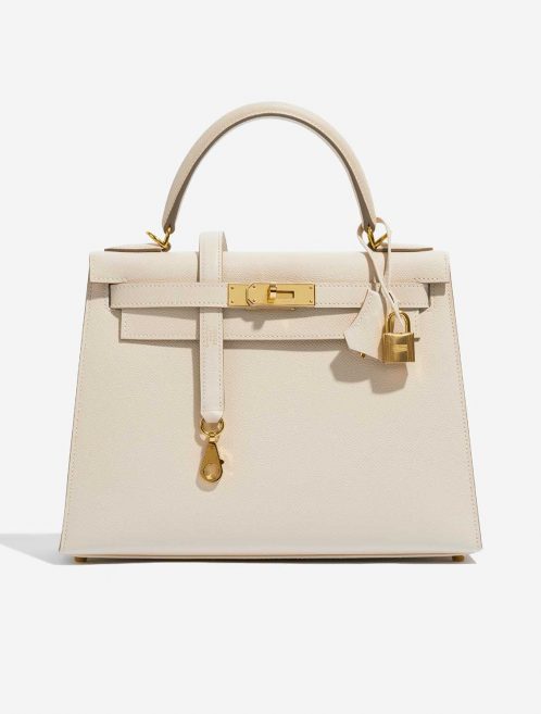 Pre-owned Hermès bag Kelly 28 Craie Front | Sell your designer bag on Saclab.com