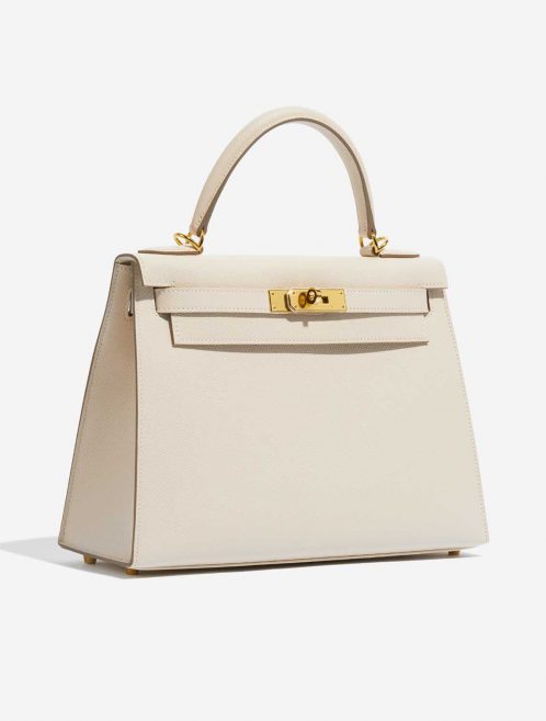 Pre-owned Hermès bag Kelly 28 Craie Side Front | Sell your designer bag on Saclab.com