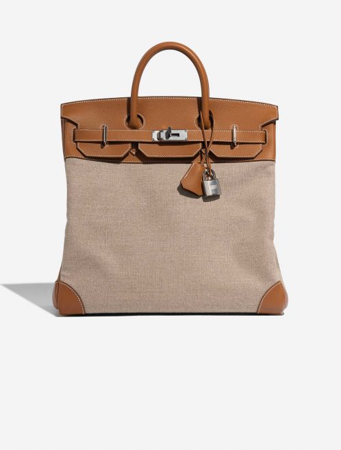 Pre-owned Hermès bag HautÀCourroies 40 Gold-Ficelle Front | Sell your designer bag on Saclab.com