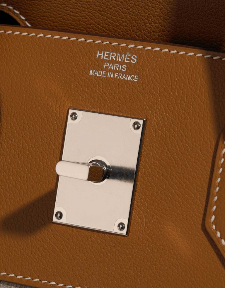 Pre-owned Hermès bag HautÀCourroies 40 Gold-Ficelle Logo| Sell your designer bag on Saclab.com