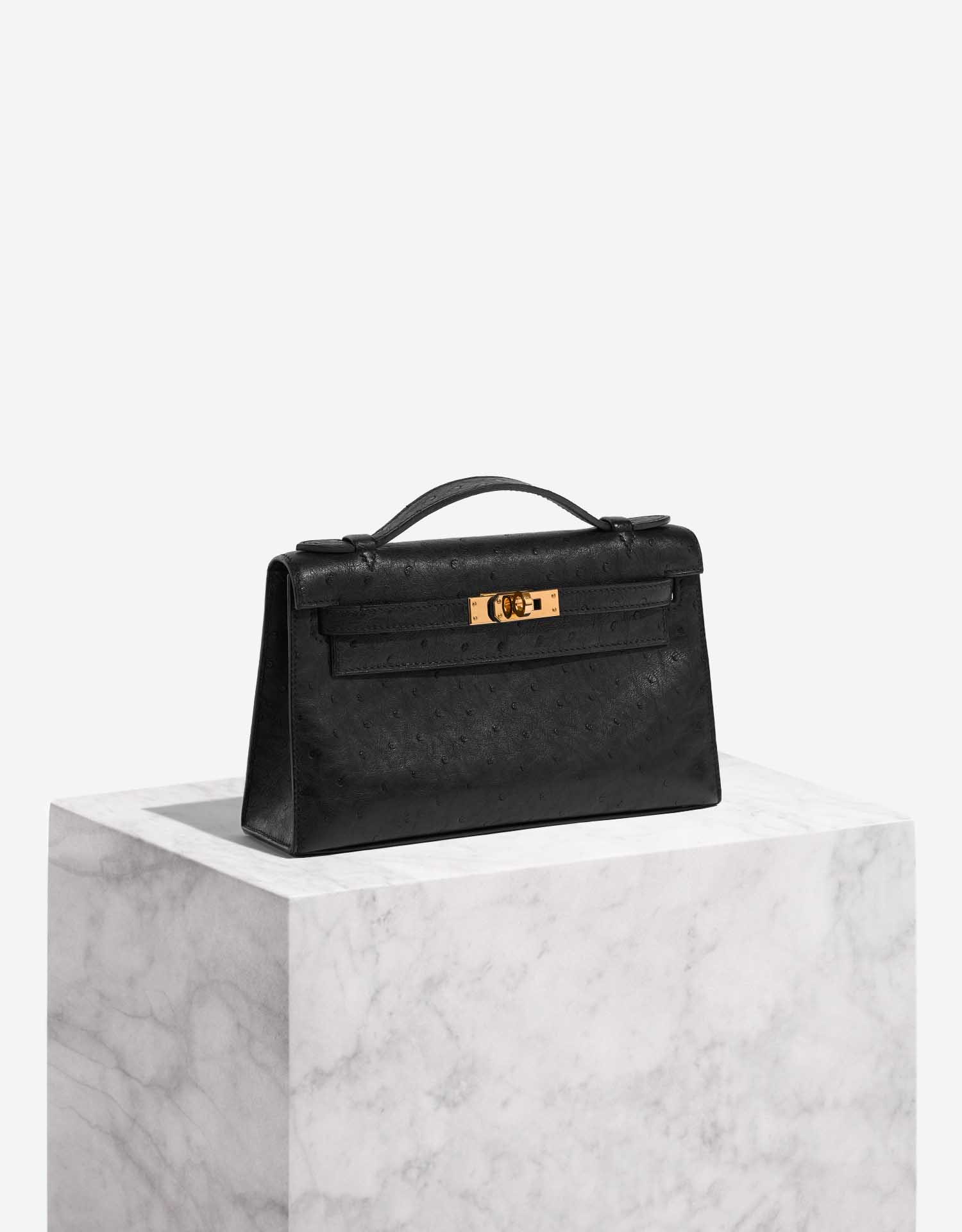 Hermès Kelly Pochette Ostrich Black | SACLÀB