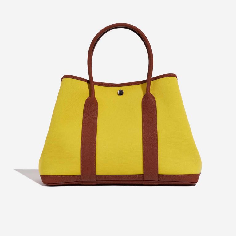 Pre-owned Hermès bag GardenParty 36 LimeNoisette Back | Sell your designer bag on Saclab.com