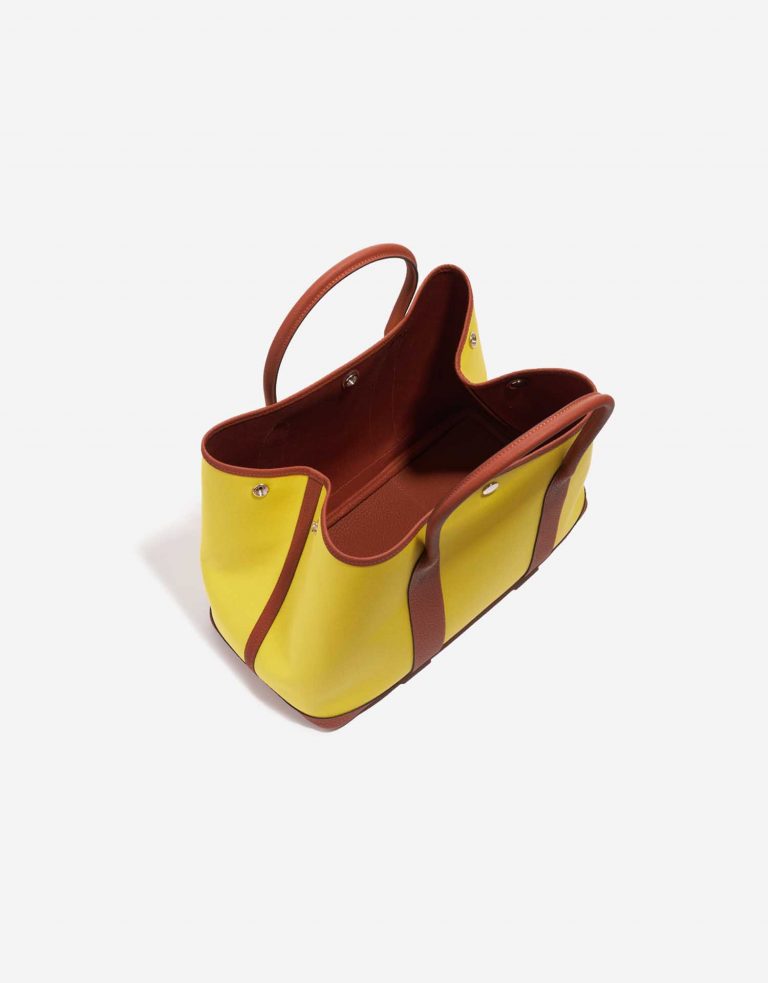 Pre-owned Hermès bag GardenParty 36 LimeNoisette Inside | Sell your designer bag on Saclab.com