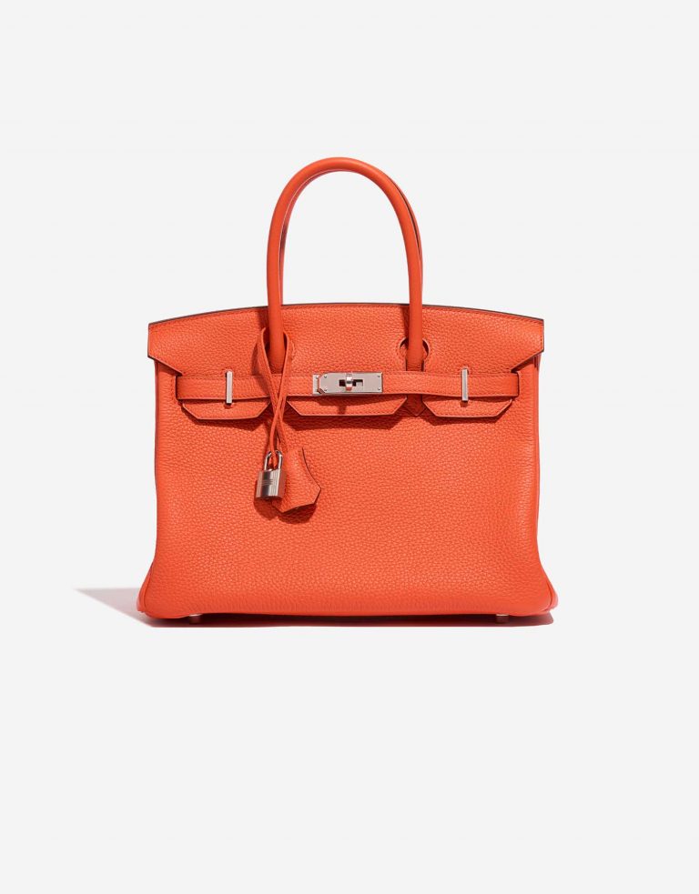 Hermès Birkin 30 OrangePoppy-Blush Front  | Sell your designer bag on Saclab.com