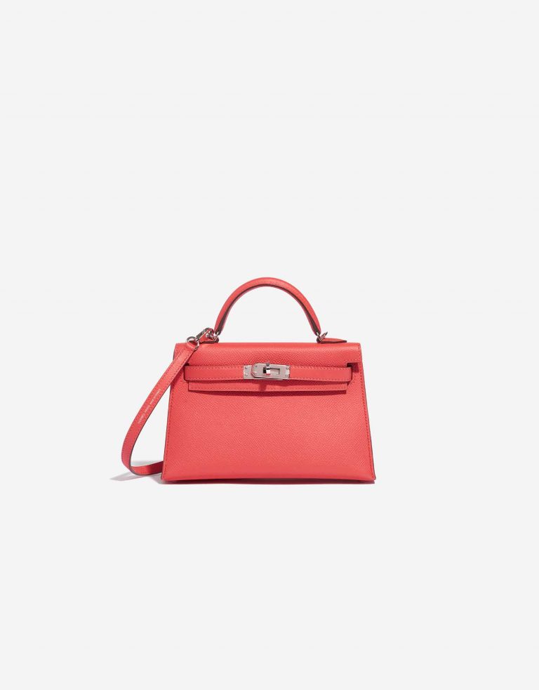 Hermès Kelly Mini RoseJaipur-RougeVif Front  | Sell your designer bag on Saclab.com