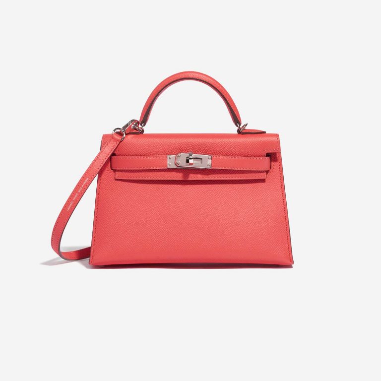 Hermès Kelly Mini RoseJaipur-RougeVif Front  | Sell your designer bag on Saclab.com