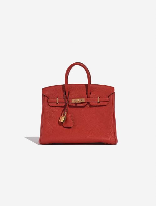 Pre-owned Hermès bag Birkin 25 Togo Rouge Vermillon Red Front | Sell your designer bag on Saclab.com