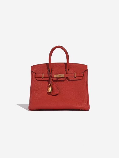 Pre-owned Hermès bag Birkin 25 Togo Rouge Vermillon Red Front | Sell your designer bag on Saclab.com