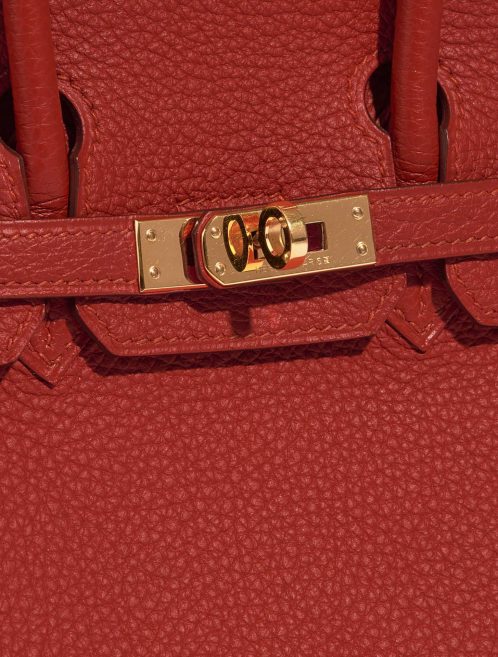 Pre-owned Hermès bag Birkin 25 Togo Rouge Vermillon Red Closing System | Sell your designer bag on Saclab.com
