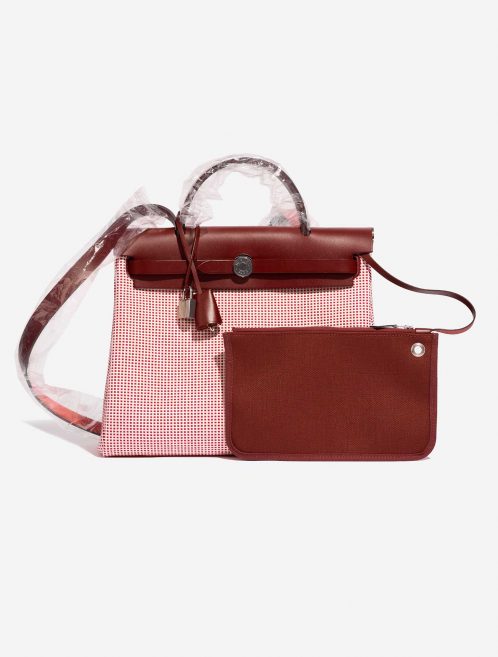 Hermès Herbag 31 EcruBlanc-Framboise-Rouge Front  | Sell your designer bag on Saclab.com