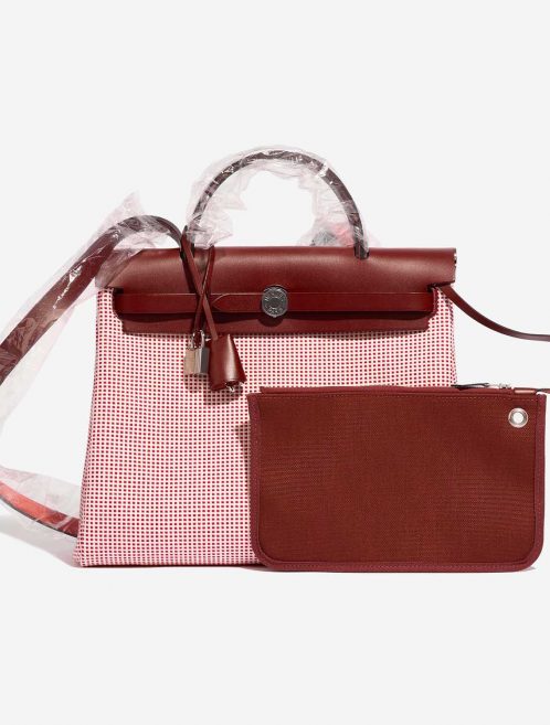 Hermès Herbag 31 EcruBlanc-Framboise-Rouge Front  | Sell your designer bag on Saclab.com