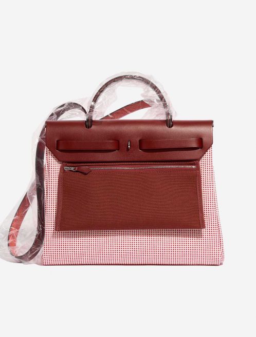 Hermès Herbag 31 EcruBlanc-Framboise-Rouge Back  | Sell your designer bag on Saclab.com