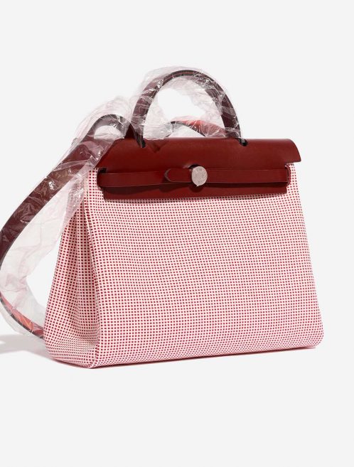 Hermès Herbag 31 EcruBlanc-Framboise-Rouge Side Front  | Sell your designer bag on Saclab.com