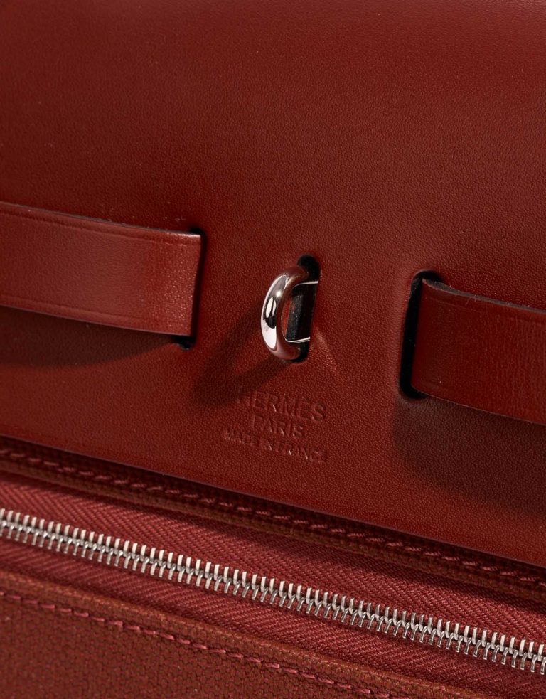 Hermès Herbag 31 EcruBlanc-Framboise-Rouge Logo  | Sell your designer bag on Saclab.com