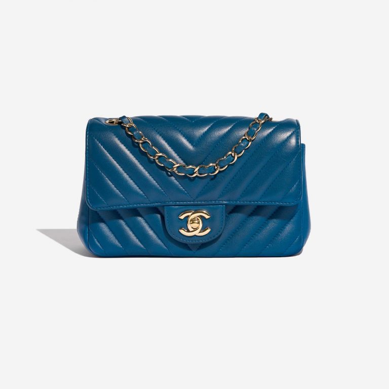 Chanel Timeless MiniRectangular Blue Front  | Sell your designer bag on Saclab.com