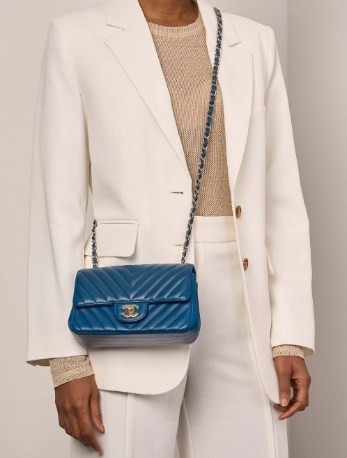 Chanel Timeless MiniRectangular Blue Front  | Sell your designer bag on Saclab.com