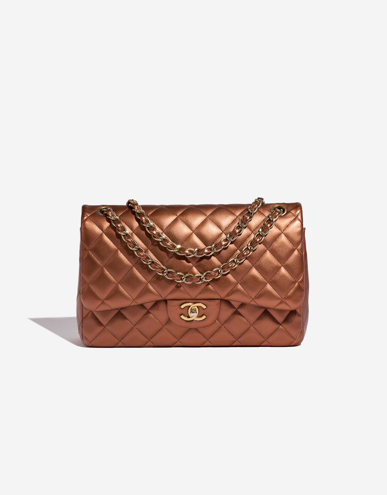 タイムセール★CHANEL フラップバッグ　ブラウン Chanel 24K Sweet Crush Flapbag Dark Brown Large CC Gold Classic