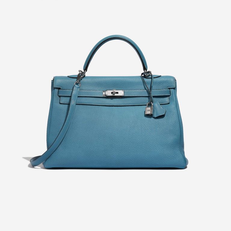 Hermès Kelly 35 BlueJean Front  | Sell your designer bag on Saclab.com