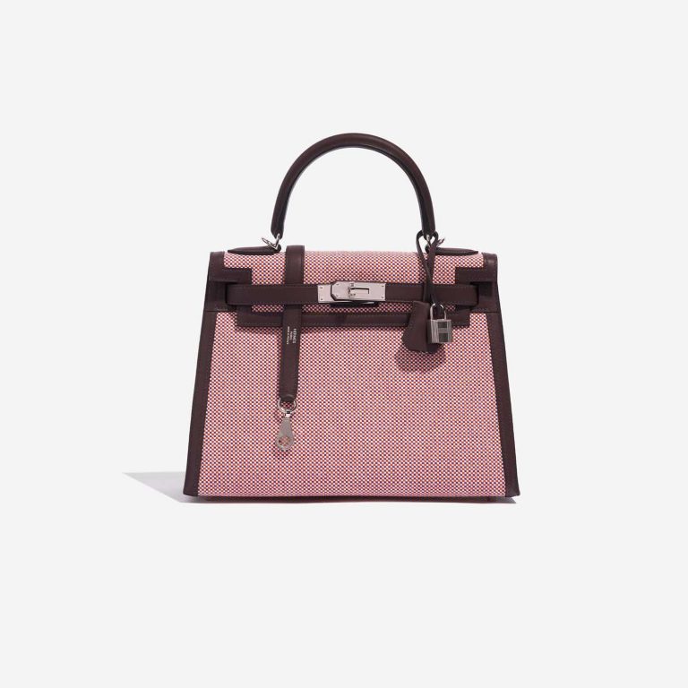 Hermès Kelly 28 Ecru-RougeSellier-Anemone-Brique Front  | Sell your designer bag on Saclab.com